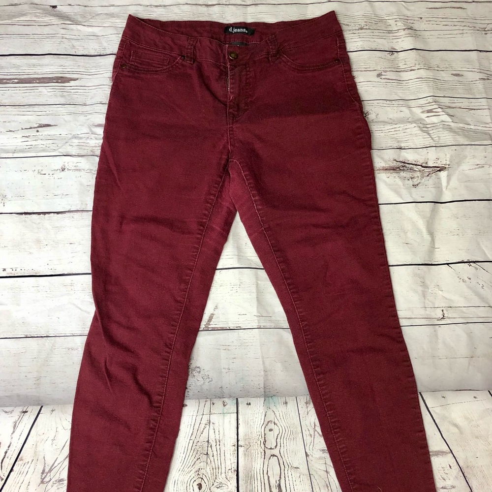 D Jeans Wine Red Skinny Jeans
